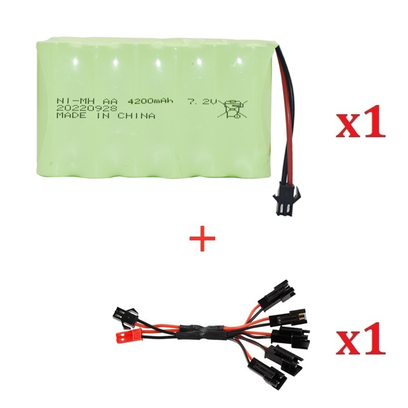 7.2v 4200mAh Nimh AA Bateria robić zabawek Rc Samochody Czołgi Roboty Pistolet Ulepszony 3000mah Akumulator robić łodzi Rc 7.2V Akumulator: żółty