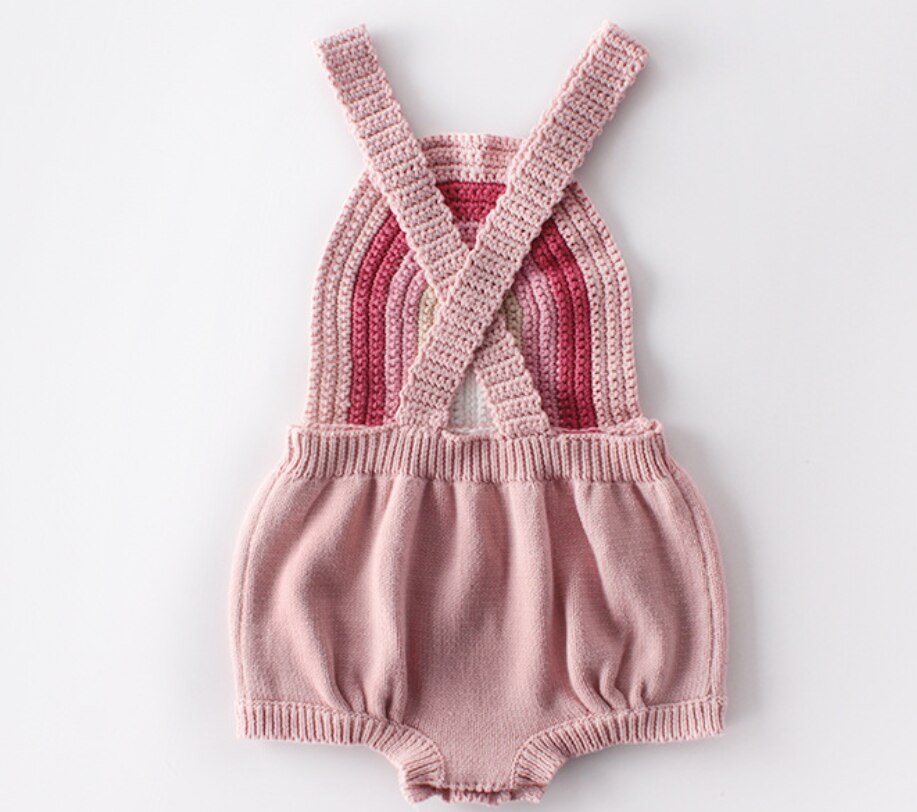 Tricoté bébé vêtements arc-en-ciel bébé fille garçons barboteuse sans manches coton -né bébé barboteuse bébé combinaison garçon barboteuse bébé fille