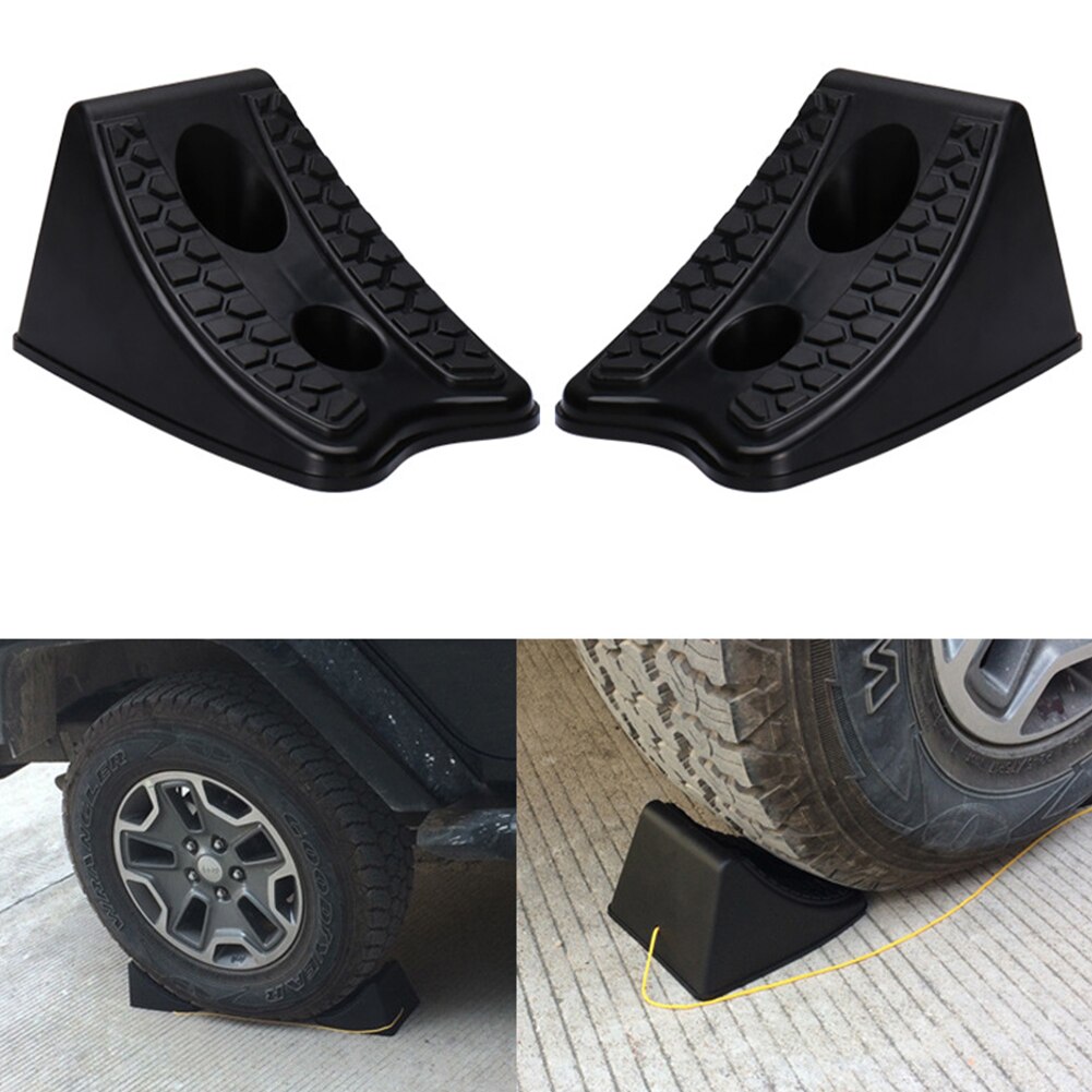 Tire Parking Car Stoppers Truck Locator Plastic Black Reverse Pad Anti-skid Heavy Duty Wheel Chocks