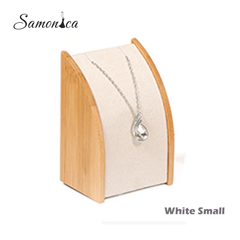 Bamboo Necklace Display Rack Storage Rack Pendant Display Organizer Jewelry Display Jewelry Storage Counter Display Stand: Beige Small