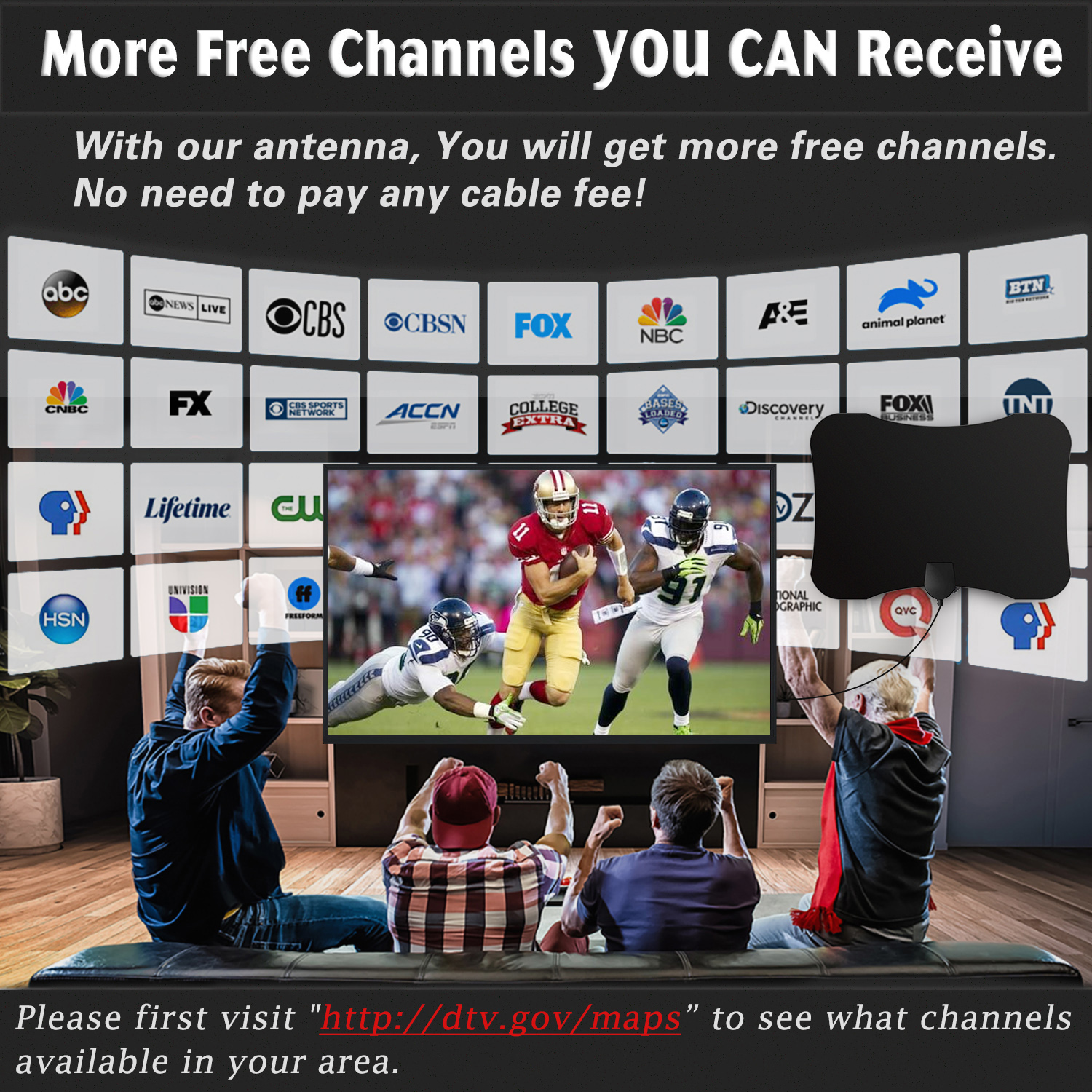 5000 Miles TV Antenna Upgraded Newest HDTV Indoor Digital Amplified TV Antennas