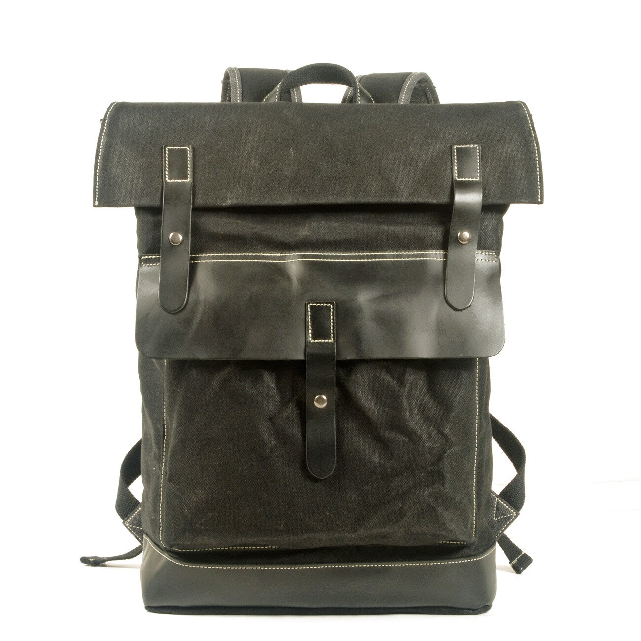 Muchuan mochila vintage para laptop, mochila unissex de luxo, estilo retrô, grande capacidade para laptop: black