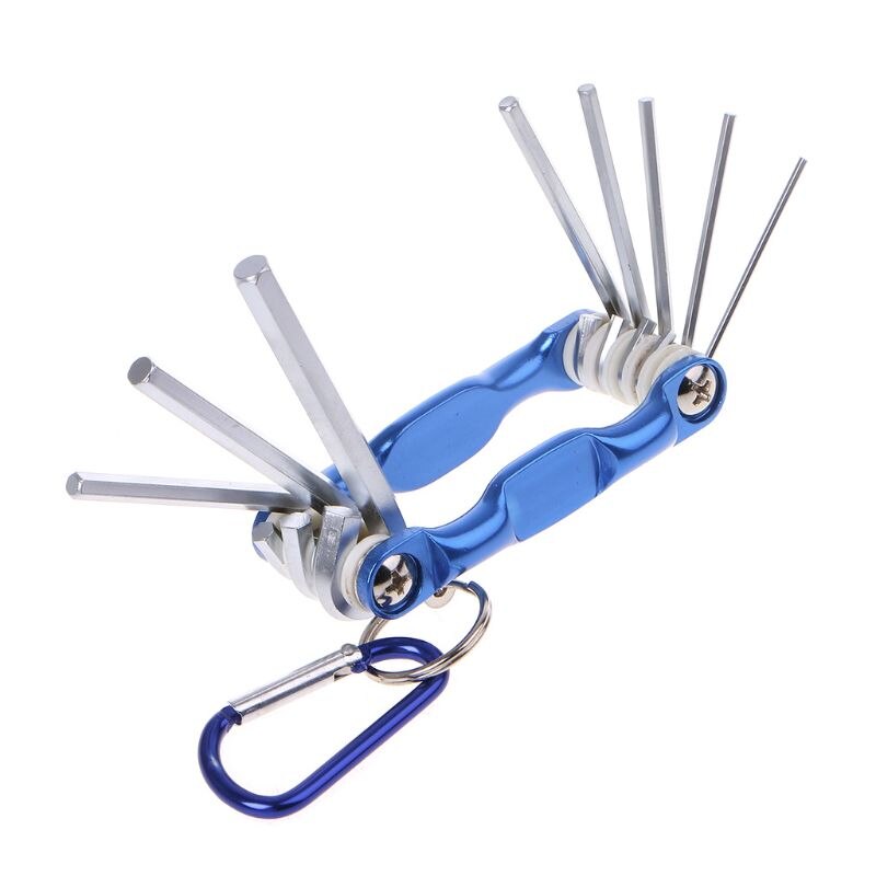 8pcs Portable Foldable Key Hex Wrench Set Metric System Inner Hexagon Spanner Allen Wrench Screw Repair Tools