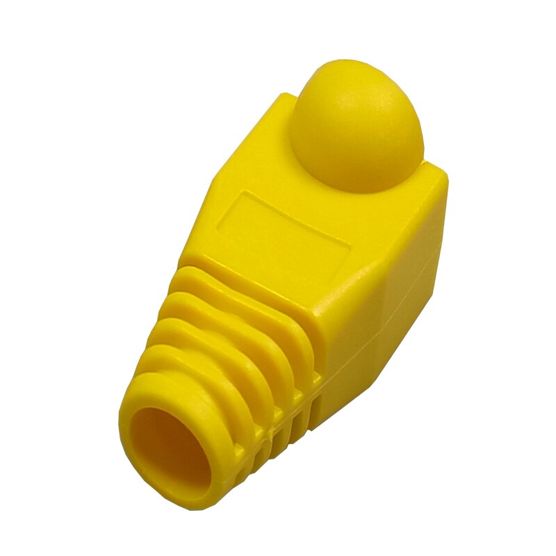 10 stk/parti  rj45 hættestik 9 farver kat 5 5e 6 rj45 ethernet netværkskabel hætte trækaflastning støvle  rj45 beskytte boot cap: Gul