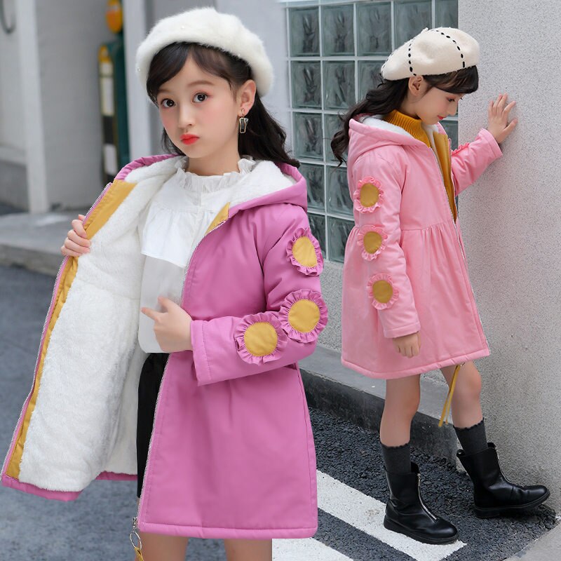 Girls Hoodies Winter Jackets for Girls Teenage Winter Coats Children Wintercoat Kids Warm Outerwear Girls Winter Trench Coat