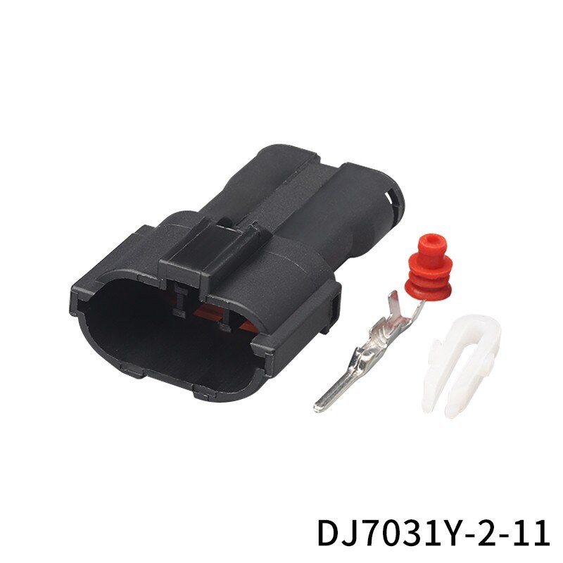 100 sæt sæt  mg640329-5 mg610327-5 sorte swp stil vandtæt han-hun-adapter bilstik 3- benet stik