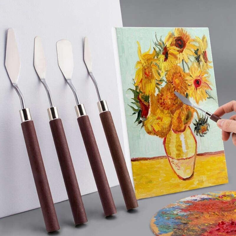 Cuchillo de paleta para artista multiusos, raspador de mezcla de pintura para óleo acrílico y más Paquete de 7 para estudiantes y adultos