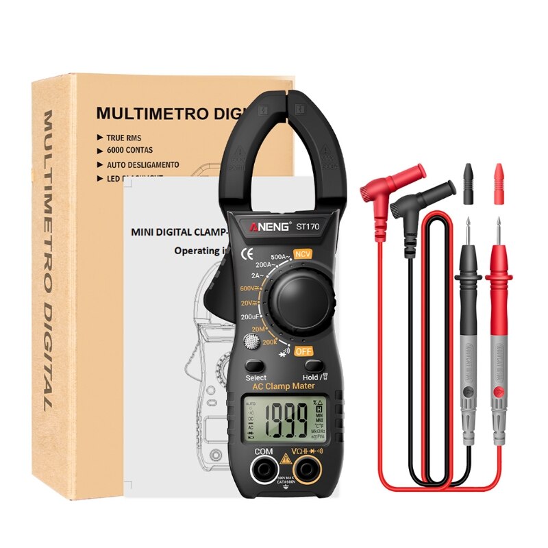 High Accuracy Clamp Meter Amp Meter True RMS Multimeter Auto-ranging Volt Tester Capacitance Resistance Diodes Meter