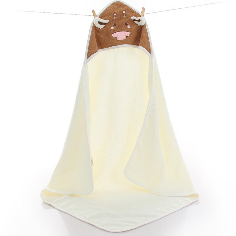 Peignoir à capuche en forme de vache pour bébé, serviette de bain, Cape, Poncho enveloppant, dessin animé, pour enfants en bas âge: W