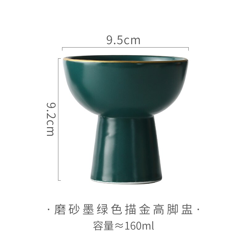 Ceramic High-leg Dinner Plate Fruit and Vegetable Salad Plate Seasoning Dish Restaurant Hotel Service Supplies Exquisite: I