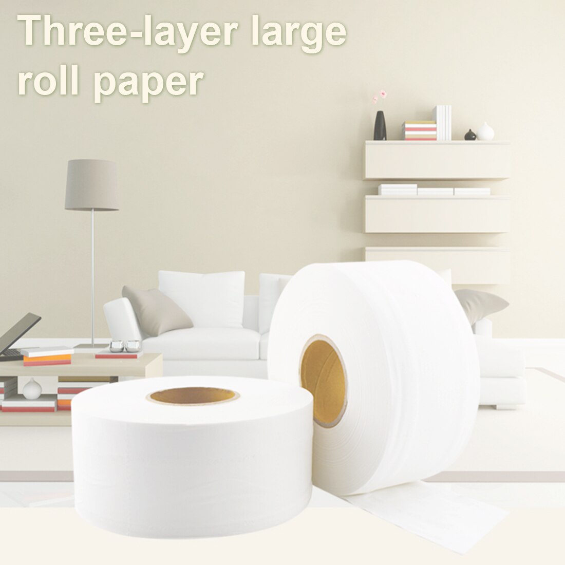 580g/Roll Jumbo Roll Toilet Paper Native Wood Toilet Paper Pulp Home Rolling Paper Strong Water Absorption