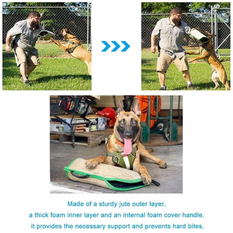 Mangas para morder de perro, protección para brazos, Pastor Alemán, juguete de yute para entrenamiento, H051