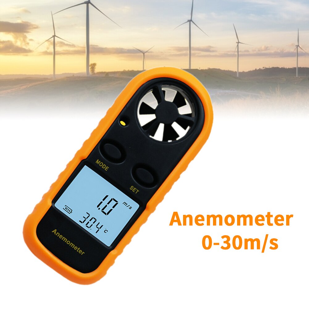 Portable Anemometer Thermometer GM816 Wind Meter Gauge Wind Meter 30m/S LCD Digital Flow Velocity Measurement Anemometers