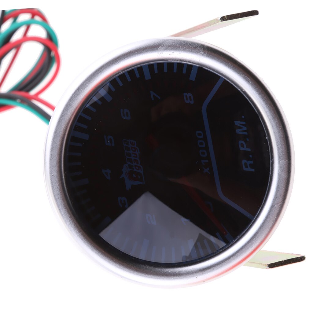 2 "52 Mm Auto Gerookte Lens Blauwe Led Tacho Toerenteller Gauge Meter Wijzerplaat Pointer