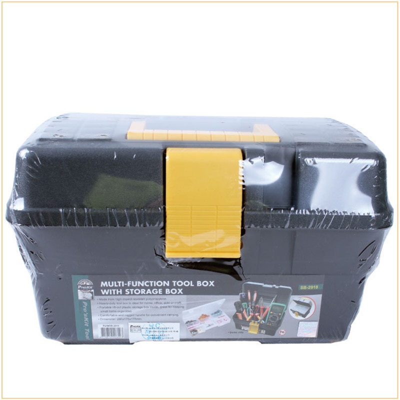 Boîte à outils multifonction en plastique, quincaillerie domestique outils manuels réparation voiture boîte à outils boîte de rangement automobile 290x175x175mm