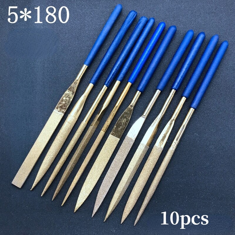 Titanium Plated Diamond File/Diverse Bestand/Diamond Bestand/Handmatige Bestand/Houtbewerking Metalen Bestand: 5x180mm 10pcs