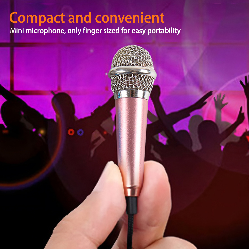 Mini Jack 3.5mm Studio Mic KTV Karaoke Mini Mikrofon Podręczny mikrofon dla smartfonu Komputer PC Desktop dla iPhone Karaoke