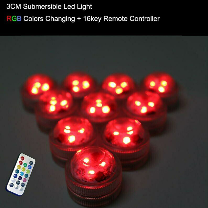1 stk fest te mini led lys med batteri fjernbetjening dyk bordlampe indendørs dekoration jule bryllup belysning