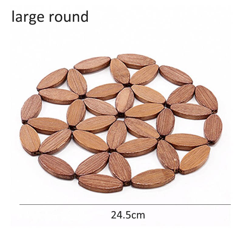 Placemats voor op tafel placemats bureau tafelmatten keukenaccessoires pot beker tegen bloesem bamboe onderzetters isolatiematten: Grote ronde