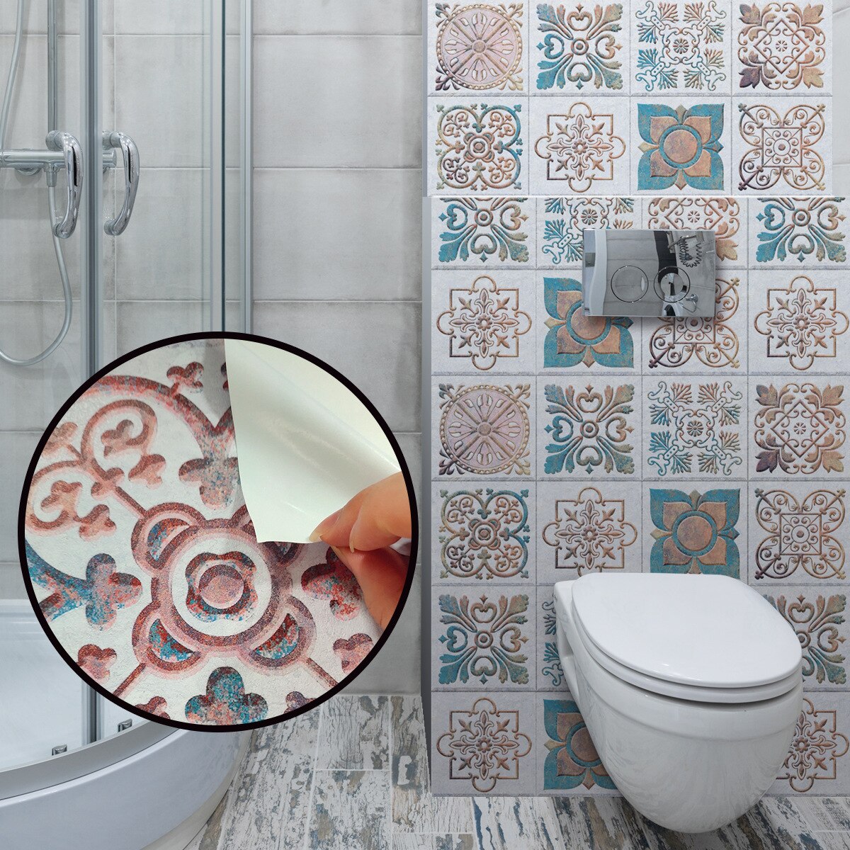 CZ126 Mediterranean style small size ceramic tile sticker kitchen bathroom bar counter window wall sticker