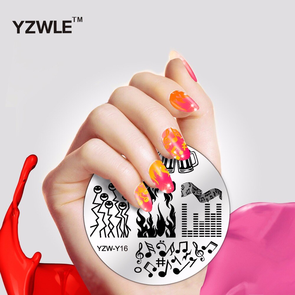 1 pièce ronde fleur Nail Art Image timbre estampage plaques manucure modèle bricolage vernis pochoir ongles outils