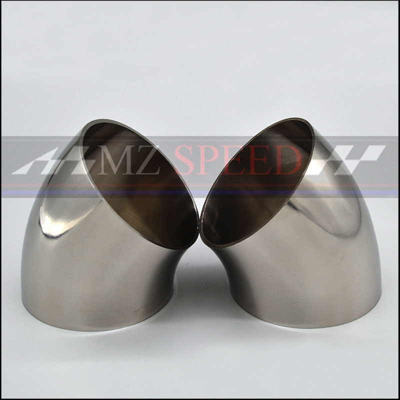 51mm 57mm 63mm 76mm OD Sanitary Butt Weld 45 Degree Elbow Bend Pipe 304 stainless steel car exhaust pipe muffler welded pipe