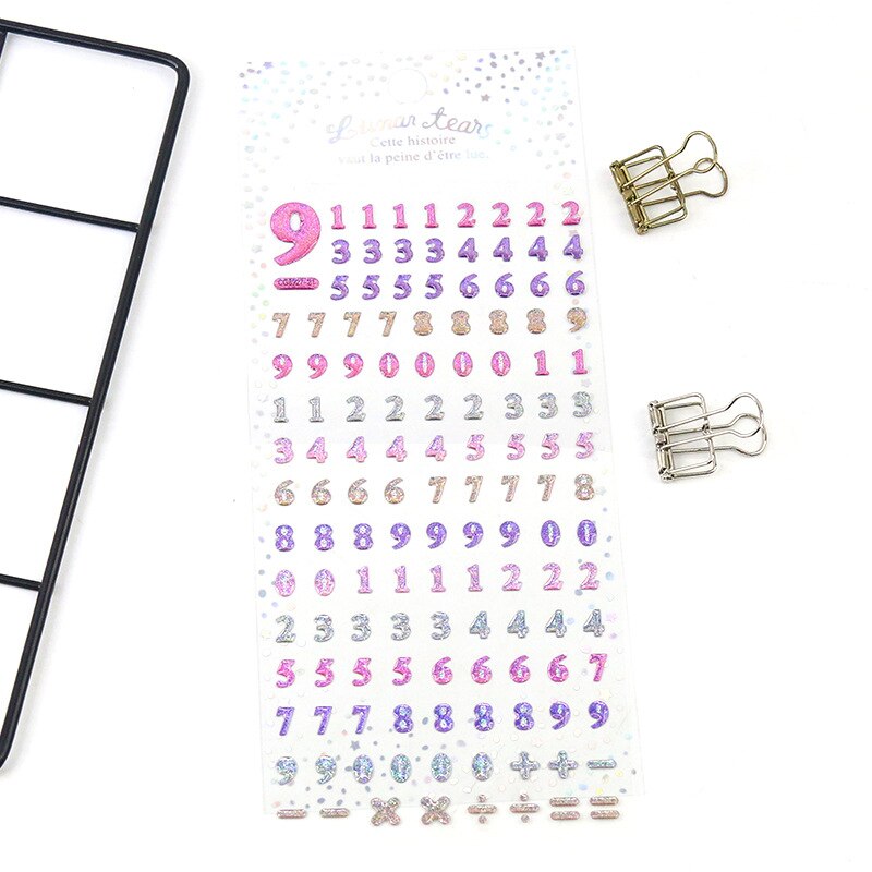 Kristall drei-dimensional kleber transparent aufkleber Blitz-nette Digital Englisch frische Hand buch dekoration aufkleber: Kristall Nummer-09