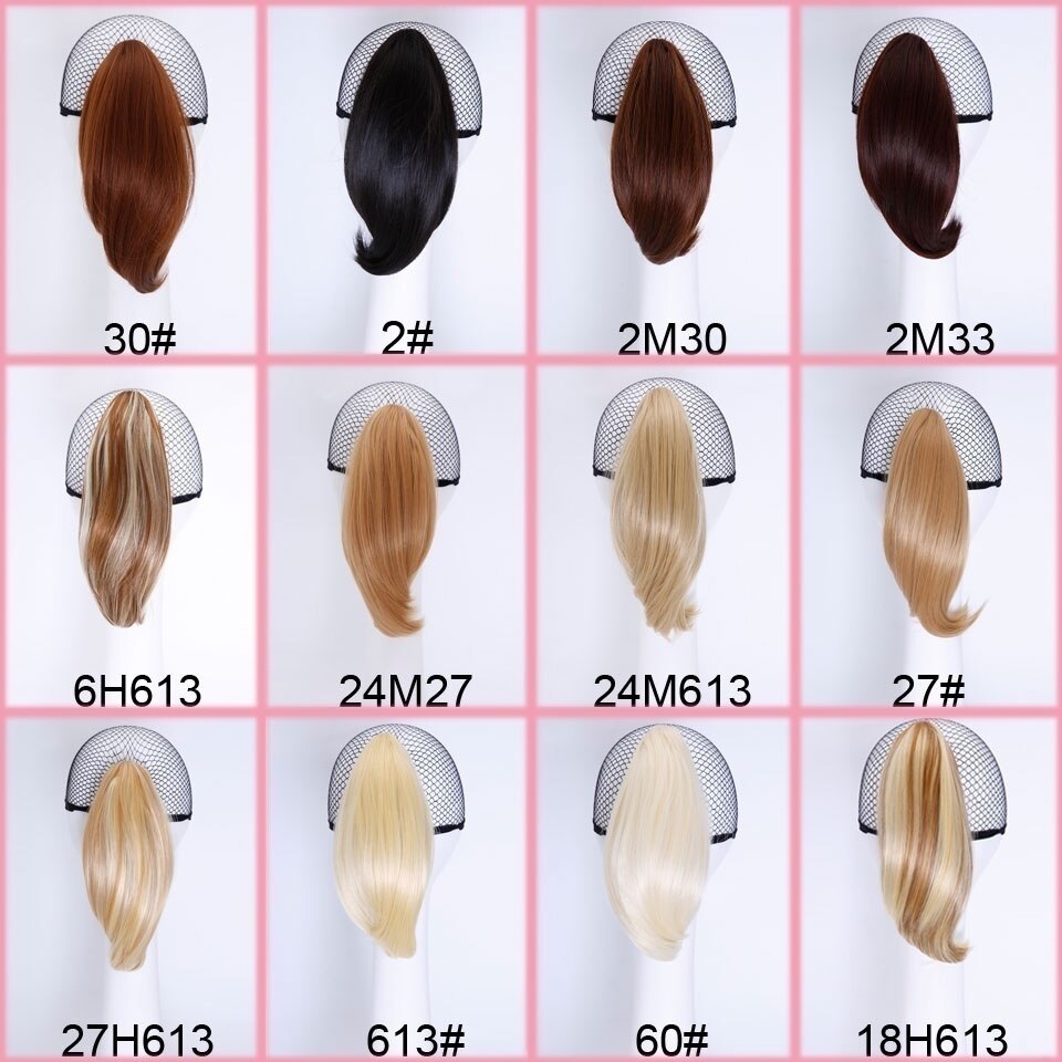 LUPU-coleta recta corta de 6 ", coleta sintética, cola de pelo Natural, garra resistente al calor, Clip en extensiones de cabello