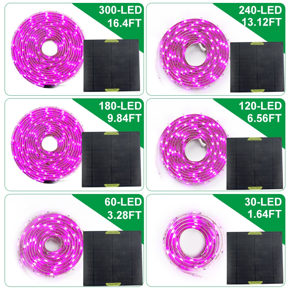 20W Solar Panel LED Grow Light 5V Grow Light Strip 2835 Full Spectrum Chip Lamp Beads For Plants Greenhouse Hydroponic Growing