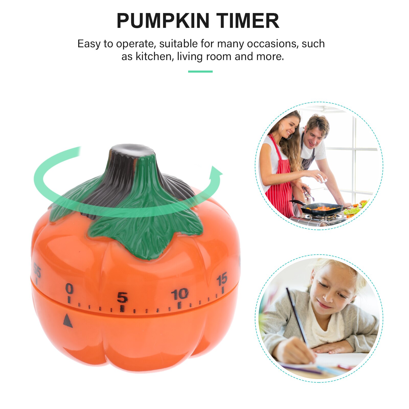 1pc Mechanical Timer Pumpkin Countdown Timer Cooking Time Manager for Hotel Shop