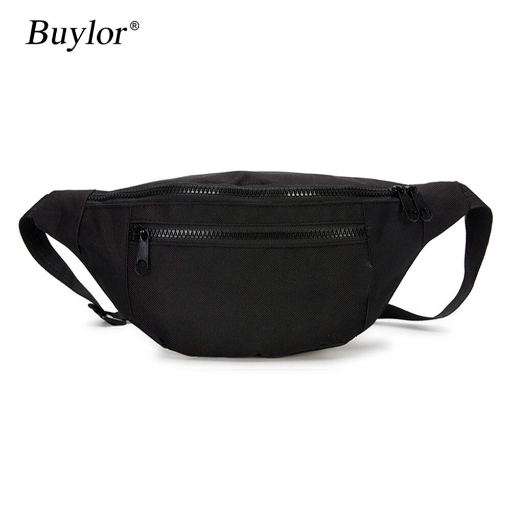 Buylor Pochete pacote de Cintura Saco Para As Mulheres 2020 Pacote Peito Homens Poliéster O Bum Bag Para Bolsa de Ombro Cinto Saco Crossbody Feminino: black