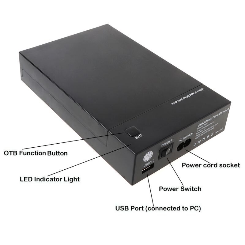 USB3.0 to 2.5" 3.5" SATA Hard Drive Disk External Enclosure SSD HDD Disk Caddy