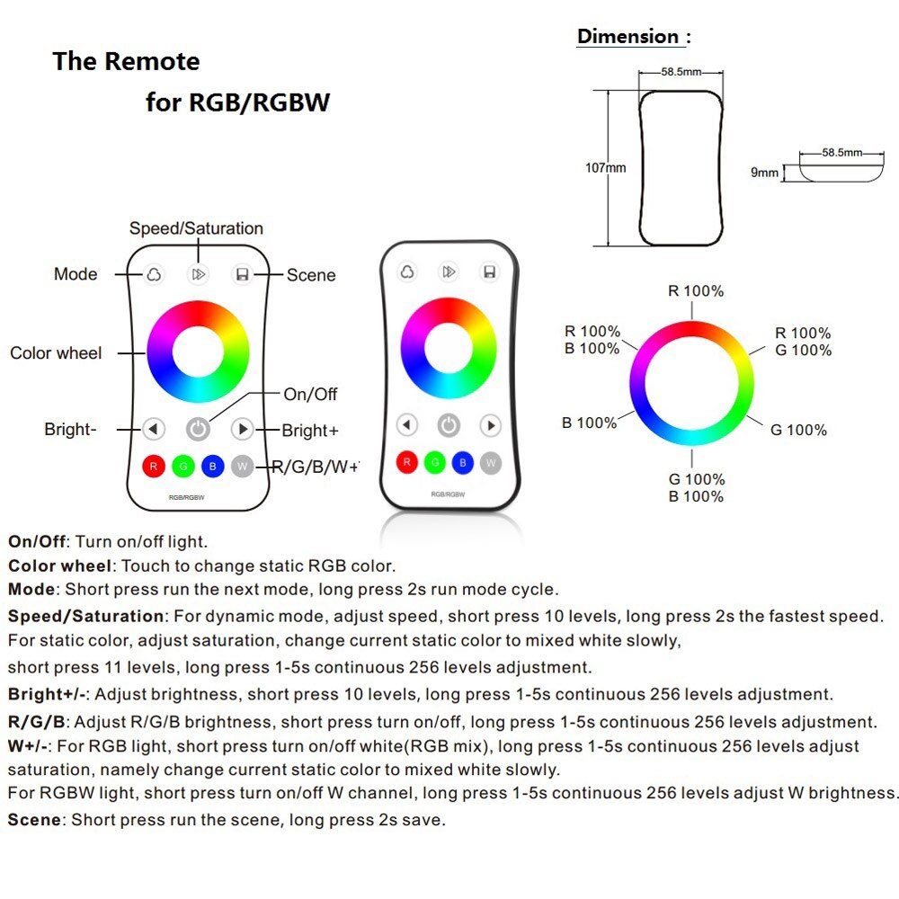 RF 12 v 24 v 2,4g RGB RGBW Controller Led-streifen RGB Controller Wireless RF Remote Controller 12 Volt fernbedienung V3