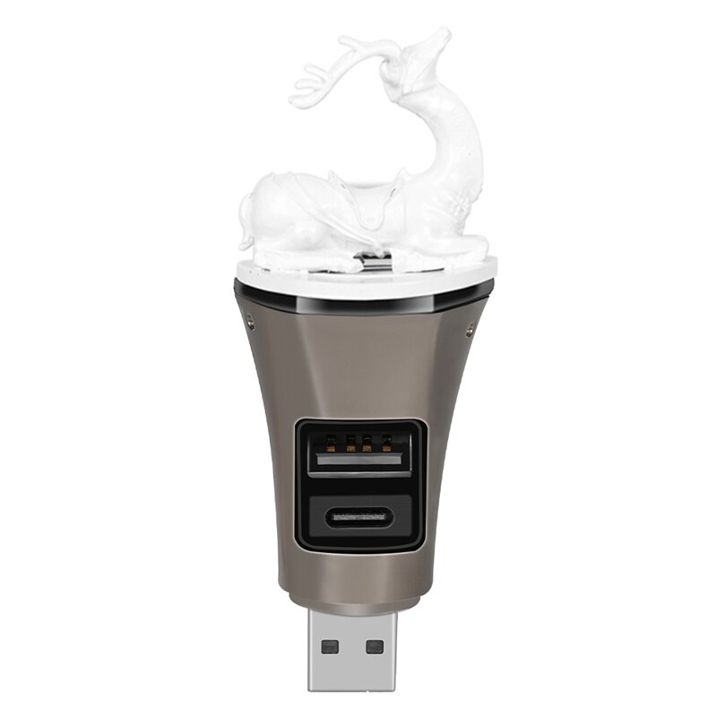 Universal USB Mini Air Purifier Aroma with USB Port for Office Home Car: As Shown C