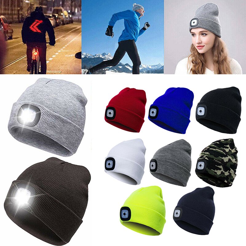 Plein air unisexe LED bonnet chapeau avec USB Rechargeable batterie haute puissance lumière hommes et femmes comme roman pratique