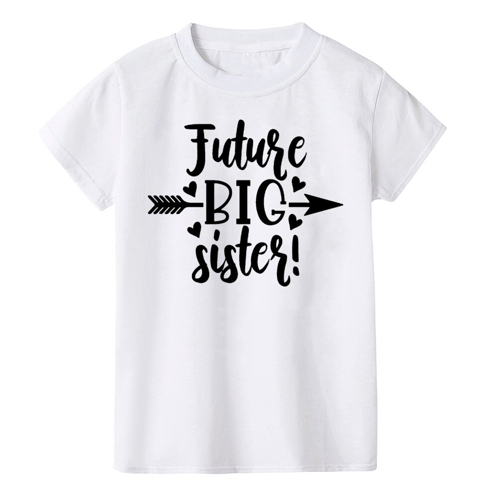 T-shirt manches courtes pour enfants, vêtement d'été décontracté, imprimé, décontracté, Future Big Sister Brother, garçons et filles: H221-KSTWH- / 12M