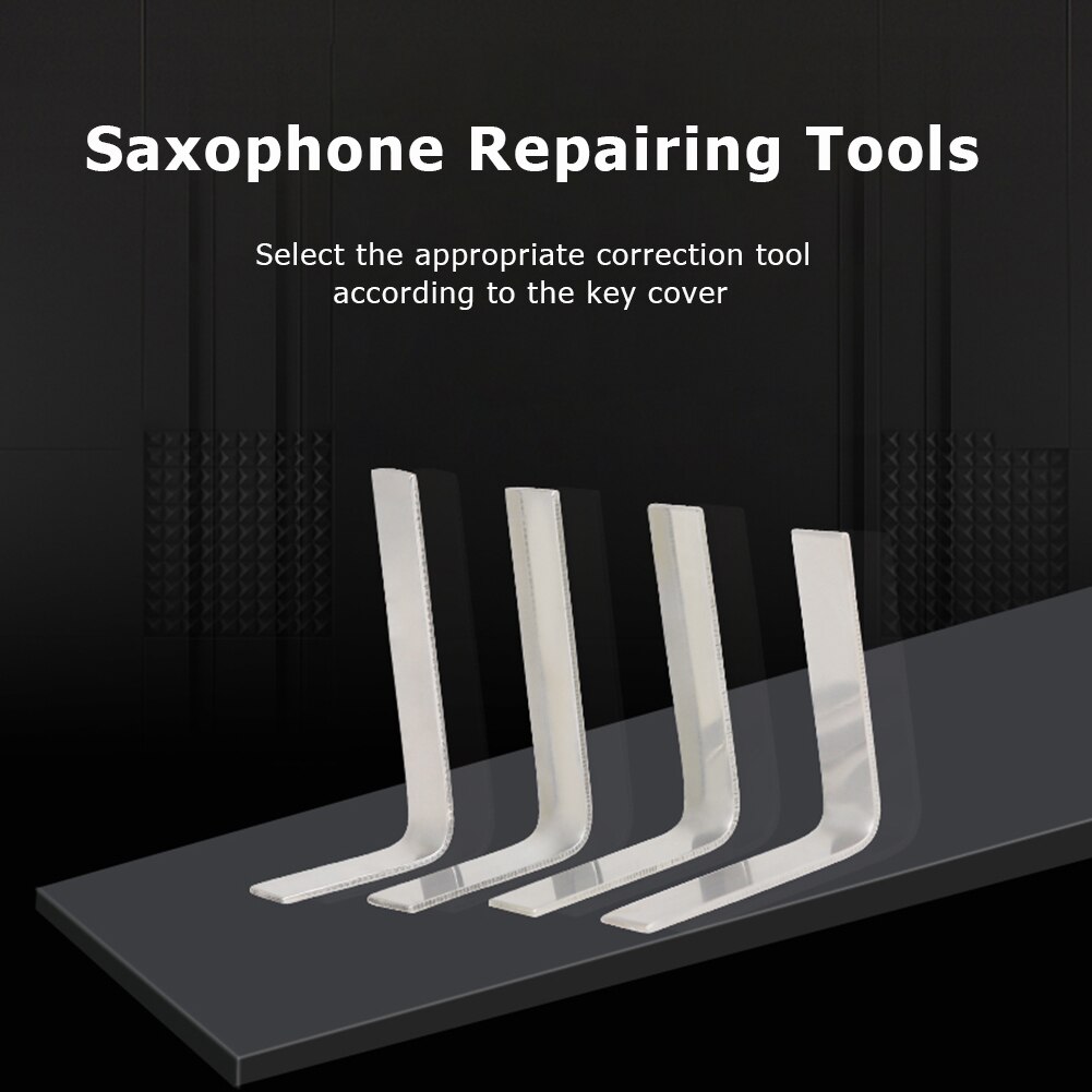 4-Piece Saxophone Repair Tool Kit - L-Shape Portable Wind Instrument Parts for Flute Clarinet