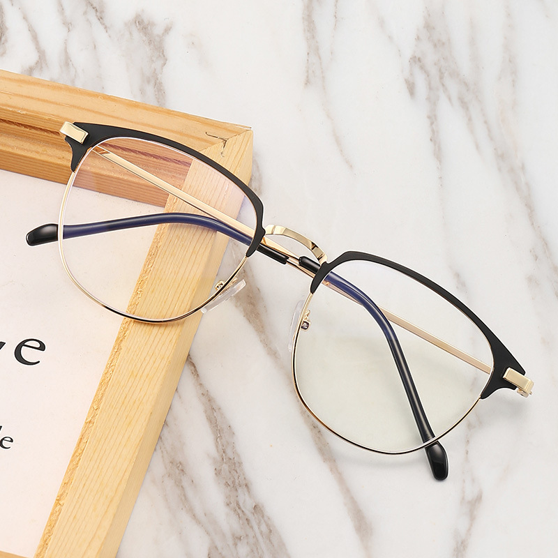 unisex square Plain glasses for men women Metal frame glasses for party eyeglasses Gentle Black eyebrow frame