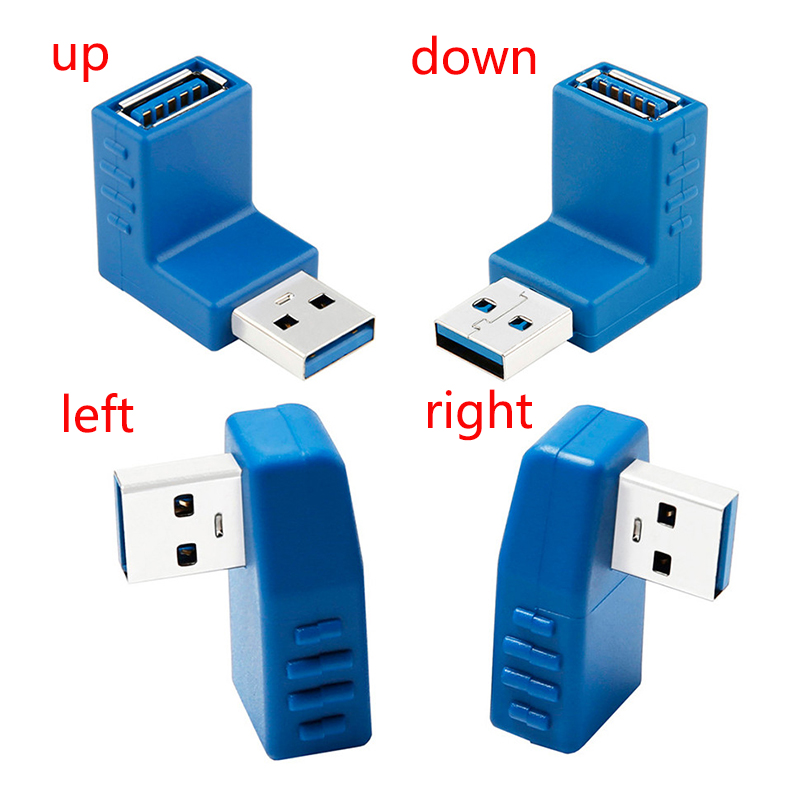 Adaptador de enchufe USB 3,0 de alta velocidad tipo A, conector macho A hembra, convertidor Flexible de arriba, abajo, derecho, Izquierdo,