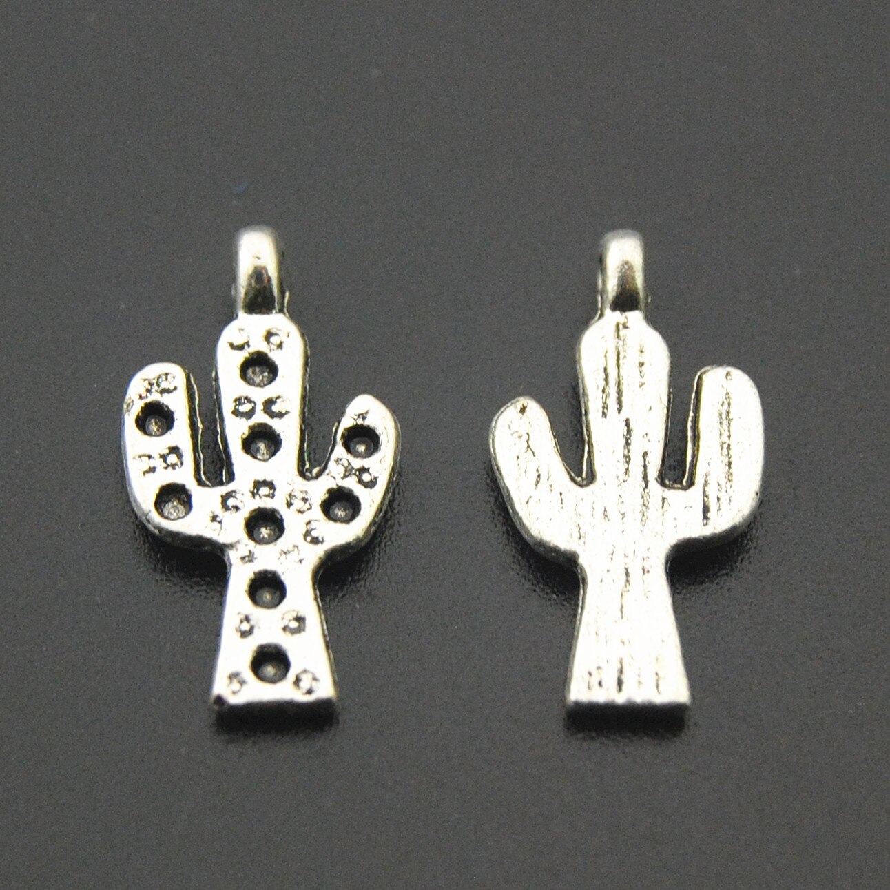 50pcs Silver Color Cactus Charms Pendants For Jewelry Making DIY Handmade Craft A2189