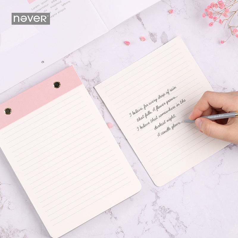 Stationery Light pink Notepad with Ball Pen Set Thickening Can Tear Away Message Notepad Post Stationery Sets For Girls