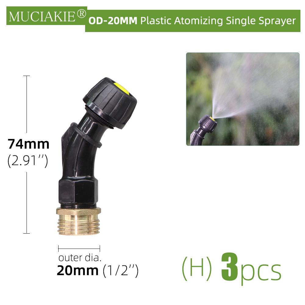 Agricultural Sprayer Nozzles Brass Atomizing Single Double Triple Heads Sprinklers Lawns Gardens Irrigation Spraying Accessories: Hx3pcs