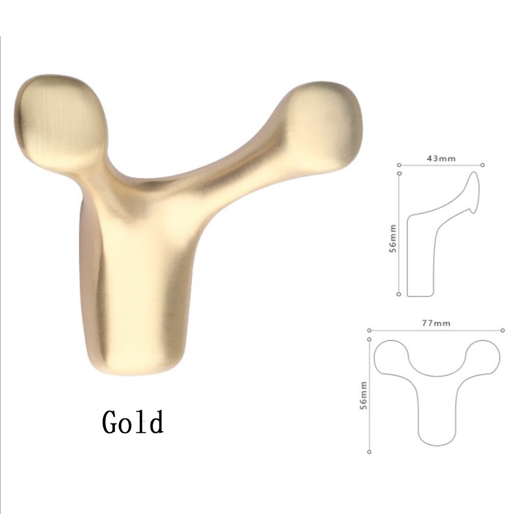 Alliage de Zinc mural vêtements crochet vache corne crochet manteau crochet salle de bain chambre Robe crochet manteau crochet maison salon accessoires: Gold