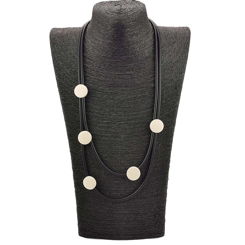 UKEBAY-collares de madera de Color dorado para mujer, Gargantilla Simple, joyería hecha a mano, collares góticos de lujo, cadenas de suéter a juego,: Pistola negra plateada