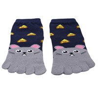 Children's Finger Socks Cute Baby Socks Toddler Baby Kids Girls Boys Cartoon Animal Five Fingers Sock Hosiery Toe Sock: Gray Rat / 3-7Y