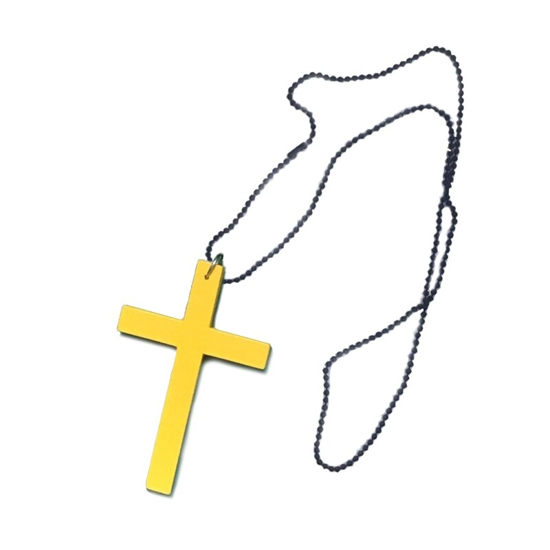 XX9B Houten Kruis Hangers Ketting Natuurlijke Houten Kruis Ambachten Sieraden Projecten Decor: yellow
