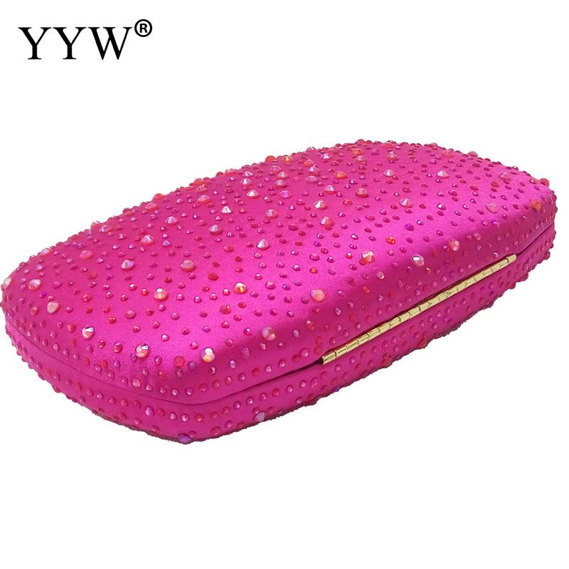 Geel Portemonnee Vol Strass Vrouwen Clutch Portemonnees Pochette Femme Green Party Clutch Suede Rose Purse Bruiloft Prom Bag Sac: rose