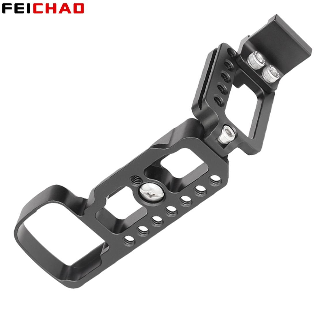 CNC Aluminium Vertikale Schießen QR L Platte Halterung Halfter Hand Griff für Sony A6400 Dslr Kamera Unterstützung Mit Kalten Schuh zubehör