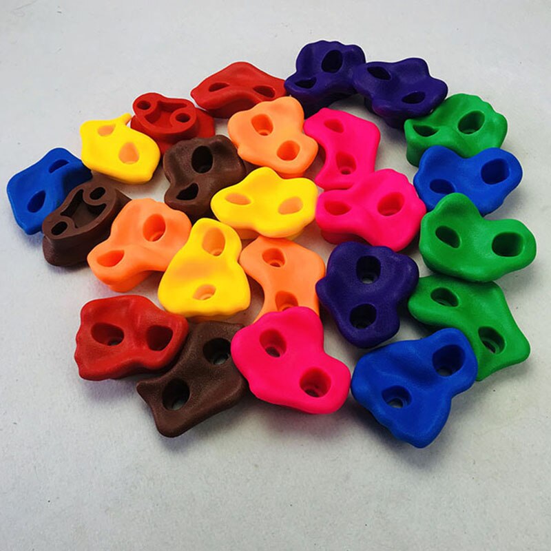 -10 stk / sæt flerfarvet plastvæg sten små børns legetøjsgreb klatresæt assorteret uden skruer