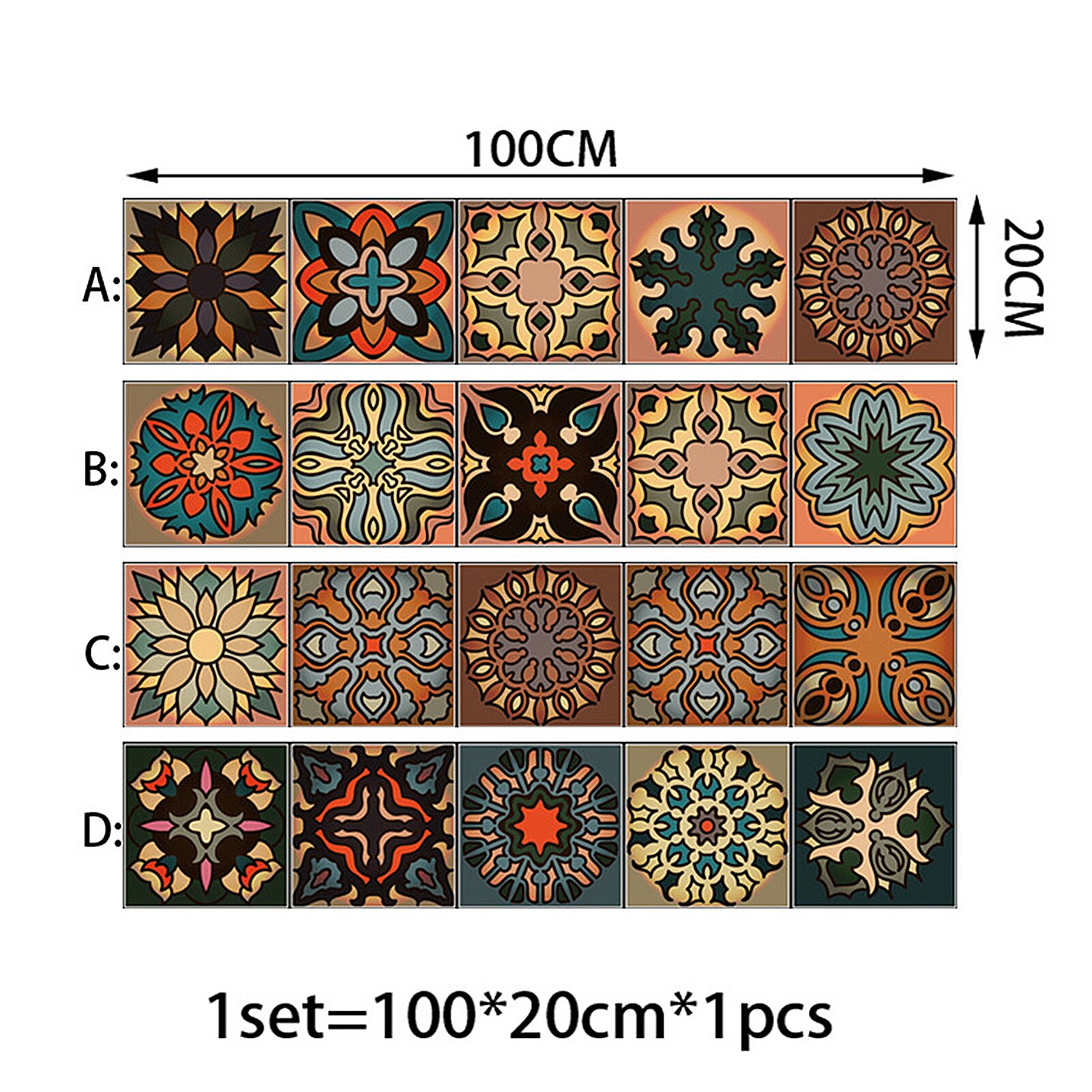 Pvc Tegel Decals Zelfklevende Waterdichte Sticker Badkamer Decoratie Creatieve Zware Kleur Marokkaanse Stijl Tegels Keuken Badkamer